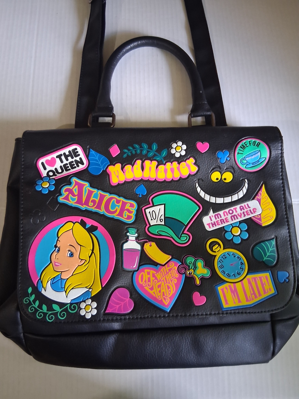 Loungefly Disney Alice In Wonderland Mad Hatter Crossbody Satchel Bag - Picture 2 of 16